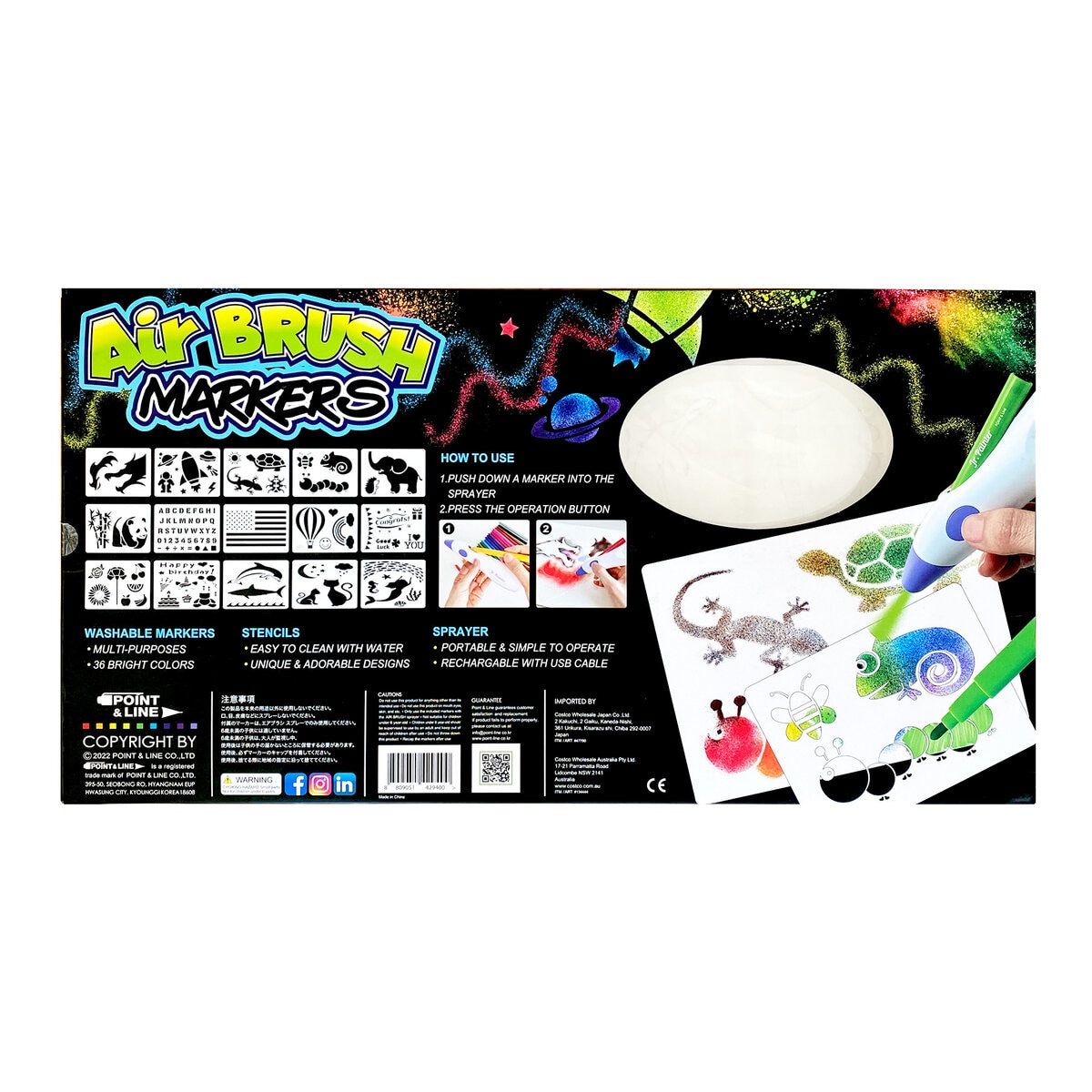 エアーブラッシュマーカー 36 色