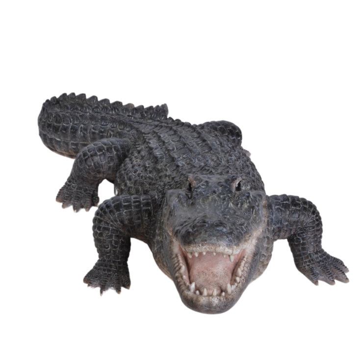 ウービア 餌を待つワニの置物 特大 H13177