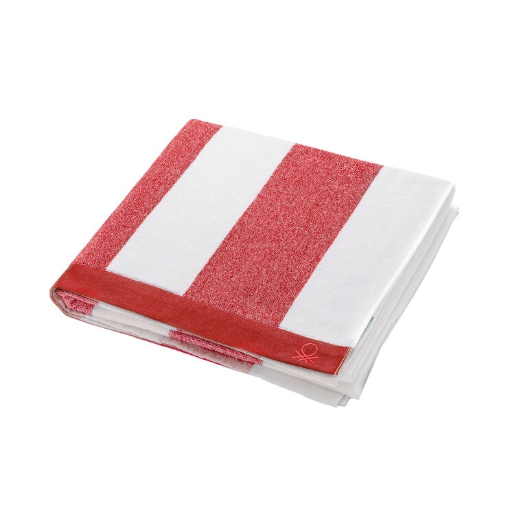 ベネトン ビーチタオル 90cm x 160cm レッド