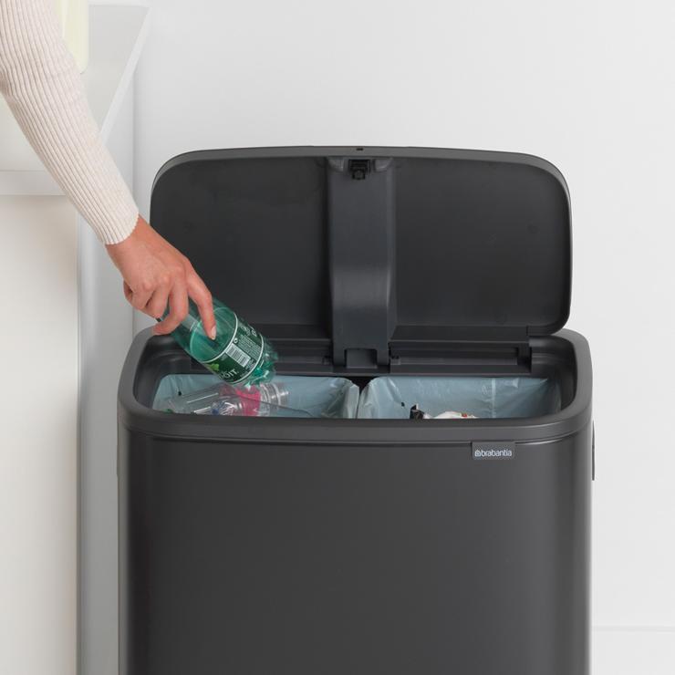 ブラバンシア Boタッチビン 2x30L タッチ式ごみ箱 2分別 マットブラック 221484