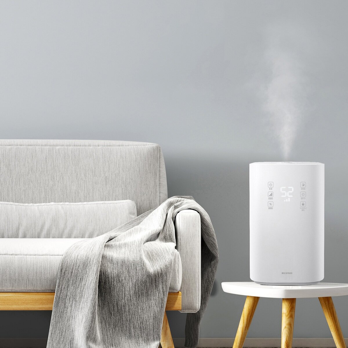 アイリスオーヤマ 上から給水ハイブリッド加湿器 UHK-500W ホワイト