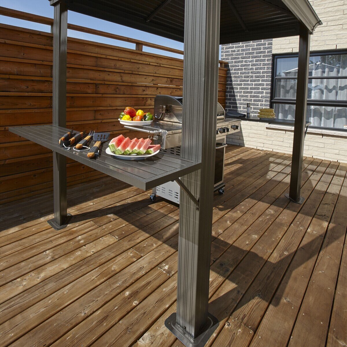ソジャグ MYKONOS 8 x 6 フィート (2.4 x 1.8m) BBQグリル ガゼボ