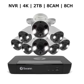 SWANN 8CH 4K NVRシステム 2TB 4K 顔認識 バレット カメラ 8個セット