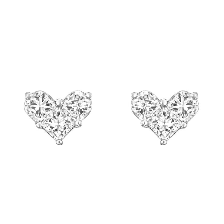 18K ホワイトゴールド 0.52カラット プリンセスカット ダイヤモンド ピアス 18K ホワイトゴールド 0.52カラット プリンセスカット ダイヤモンド ピアス