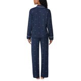 DKNY レディース ノッチカラー長袖パジャマ ネイビードット L
