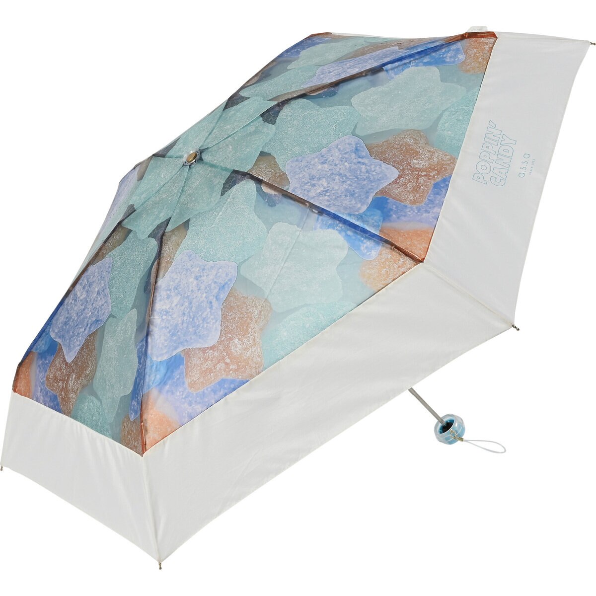 assa 雨傘折りたたみ CAM50 お菓子 透明 ブルー / スターキャンディ RMM832