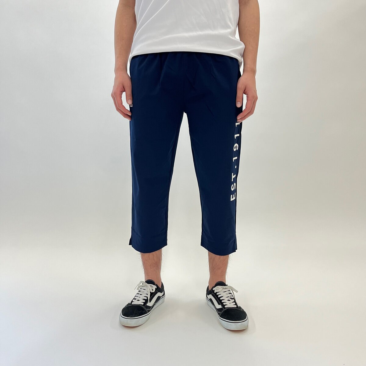 FILA メンズ クロップドパンツ ネイビー L