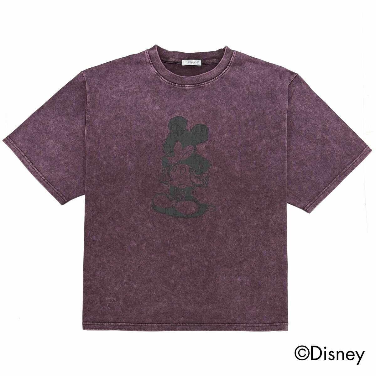 ミッキーマウス メンズ 半袖 Tシャツ ワイン M