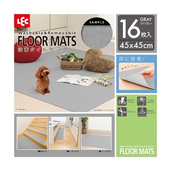 LEC（レック）吸着タイルマット 45ｘ45ｃｍ 16枚入り