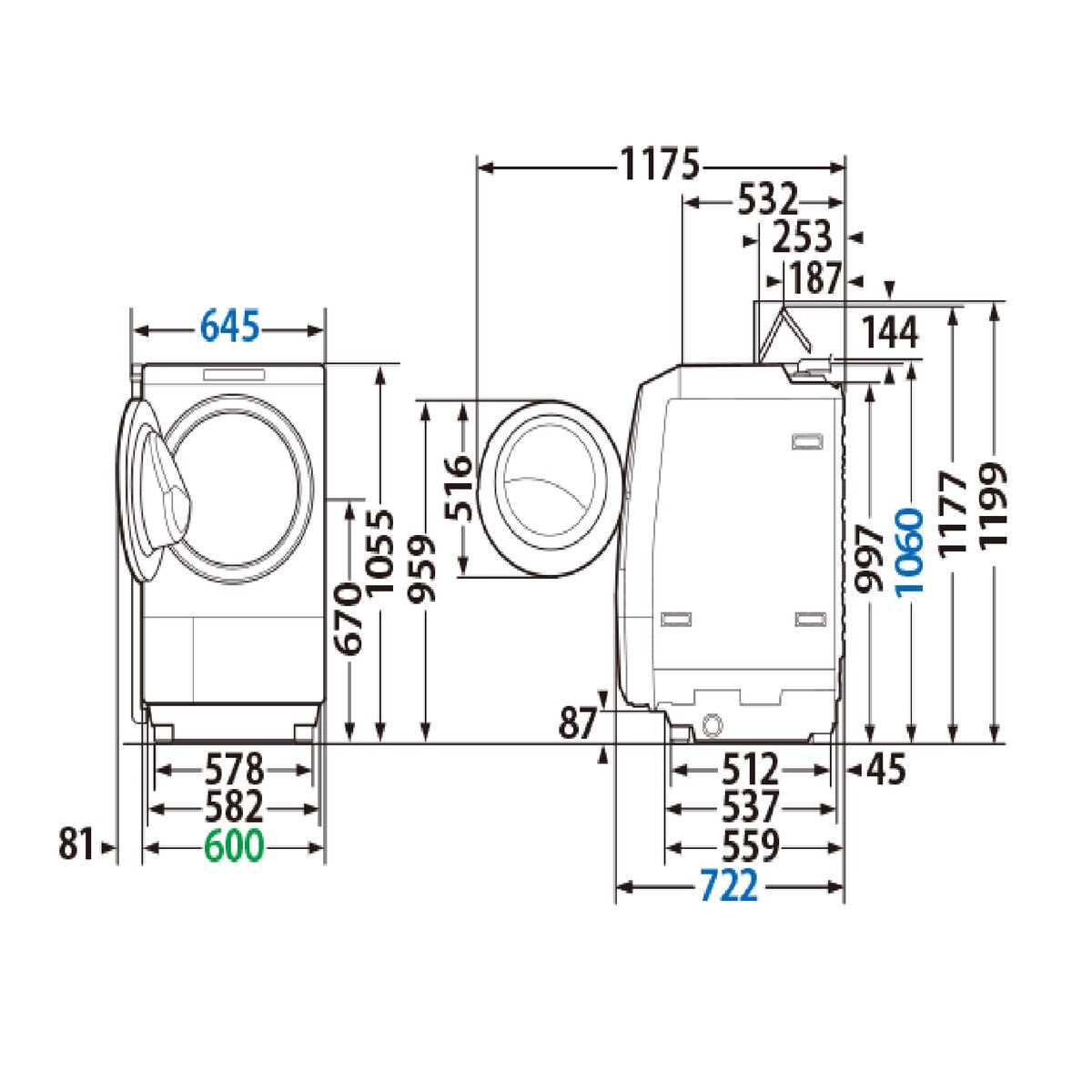 東芝 ドラム式洗濯乾燥機 ZABOON 洗濯12kg 乾燥 7kg TW-127XH3