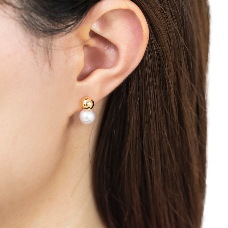 18K イエローゴールド あこや パール 7.5mm ピアス 18K イエローゴールド あこや パール 7.5mm ピアス