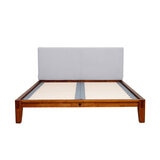 グーグーベッドフレームセット ダブル（カラー：ブラウン　 ヘッドボード：ライトグレー）