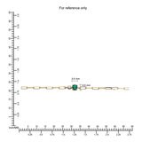 18K イエローゴールド 0.02カラット ダイヤモンド&合成エメラルド ブレスレット