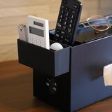 COLLEND(コレンド) ティッシュケース(ポケット＆トレイ付) ブラック TC-BK