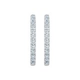 18K ホワイトゴールド 0.25カラット ダイヤモンド Jフープ ピアス