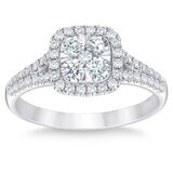 14K ホワイトゴールド 0.85カラット ダイヤモンド リング