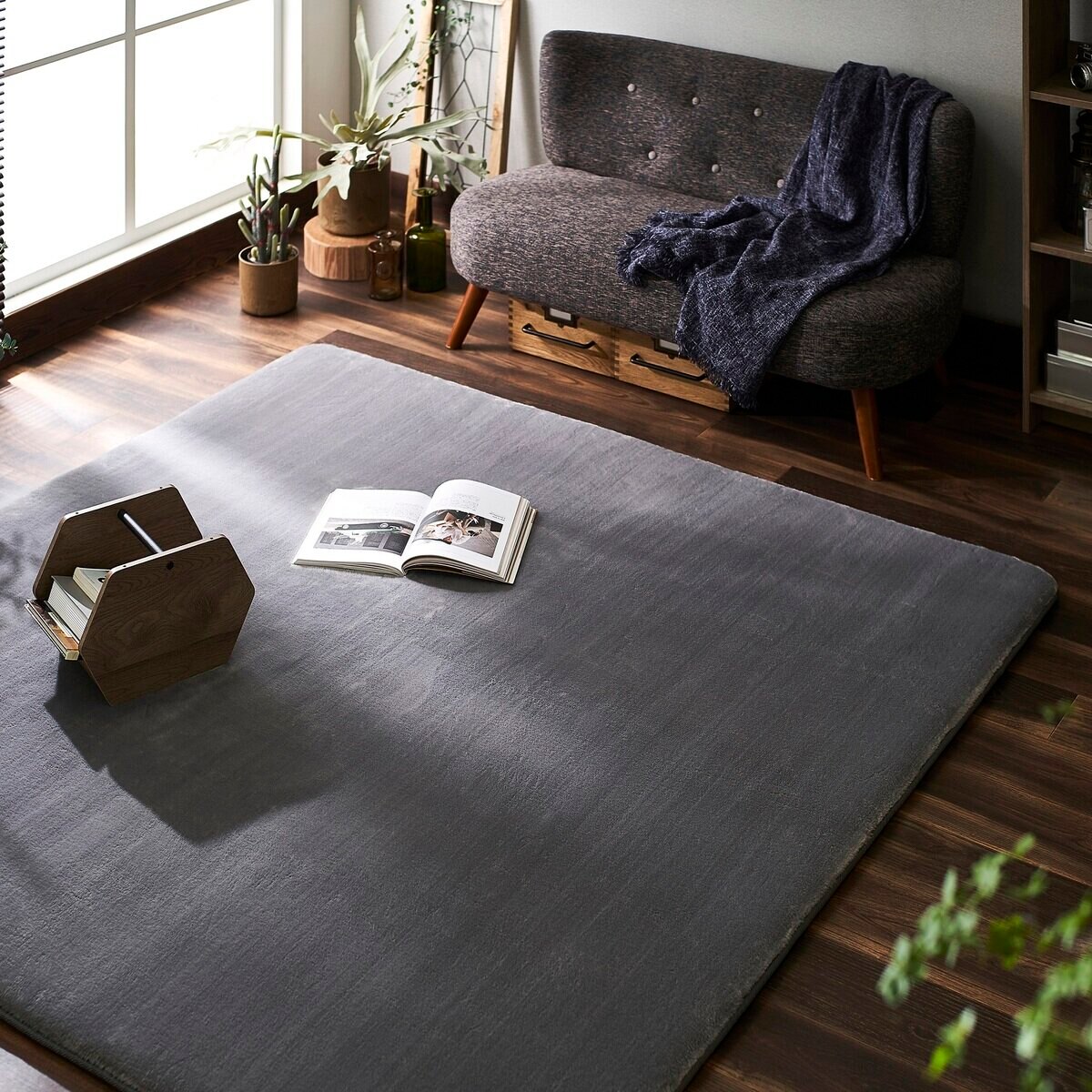 アイリスオーヤマ ラ・クッションラグ 低反発タイプ 185cm x 240cm グレー