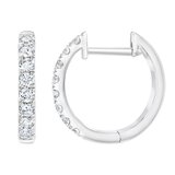 18K ホワイトゴールド 0.35カラット ダイヤモンド フープピアス