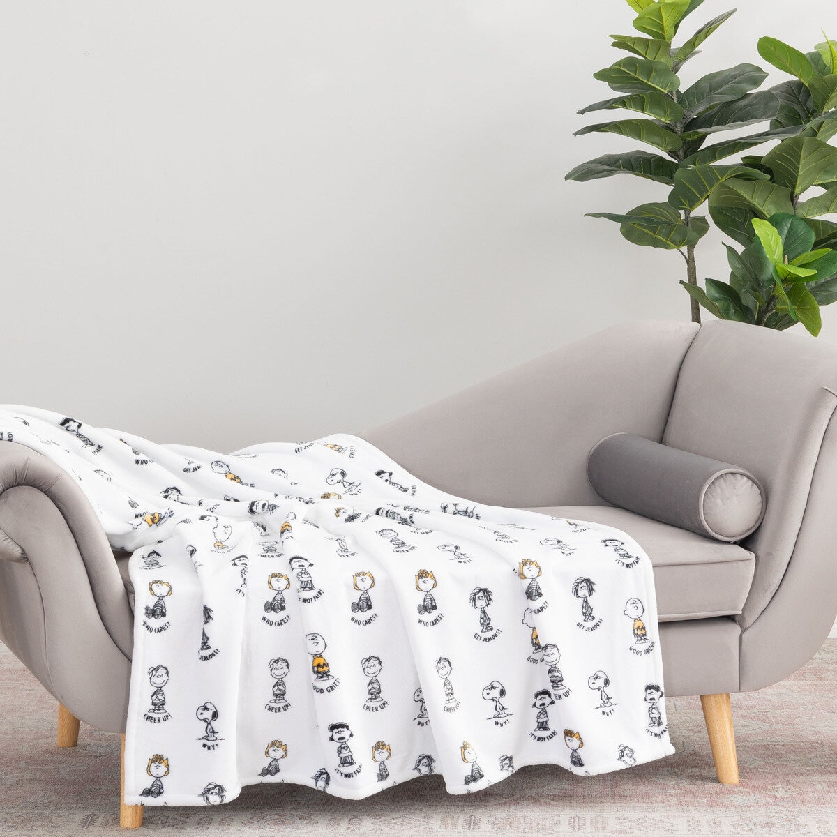 スヌーピー 大判ひざ掛け 152cm x 177cm ホワイト | Costco Japan
