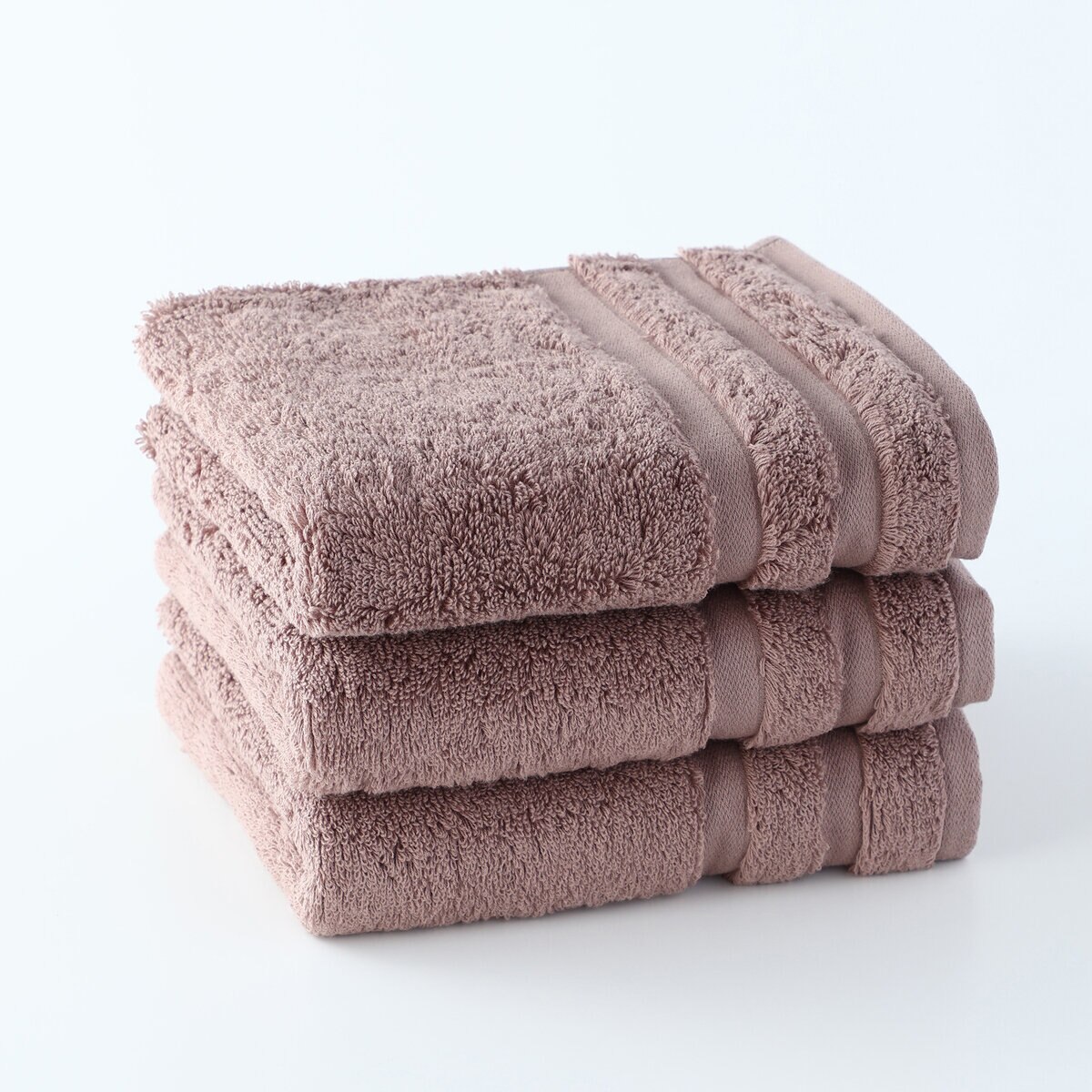 UCHINO 贅沢ボリューム フェイスタオル 3枚組 38cm x 80cm ブラウン