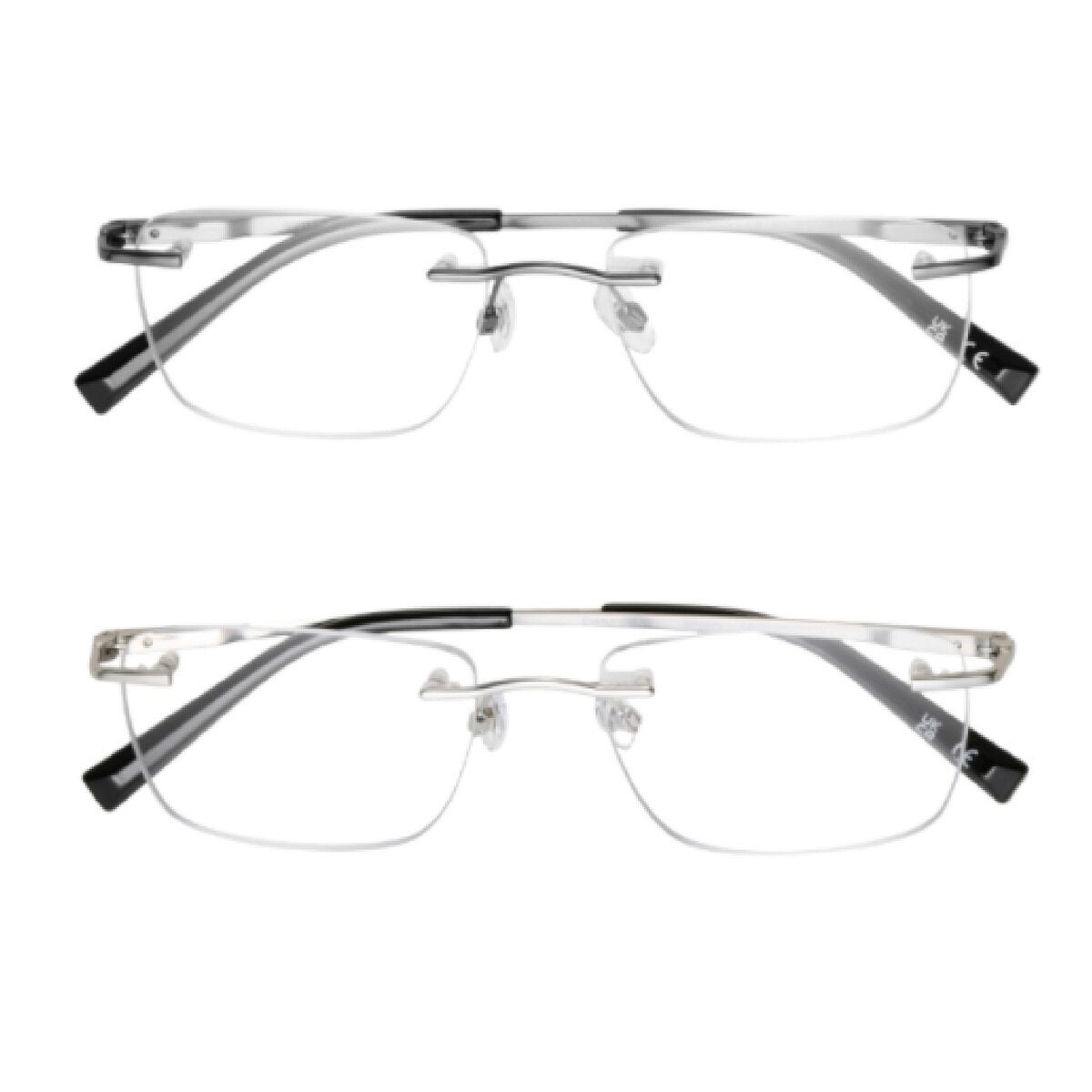 Foster Grant 老眼鏡 ブルーライトカット レクタングラーリムレス +2.50 2本セット Foster Grant 老眼鏡 ブルーライトカット レクタングラーリムレス +2.50 2本セット