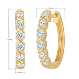 14K イエローゴールド 0.50カラット ダイヤモンド フープピアス
