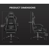 GTRACING エルゴノミックゲーミングチェア ヘッドレスト・フットレスト付き