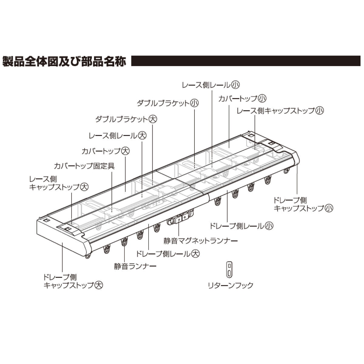 トーソー カーテンレール リネア カバートップ W3.0