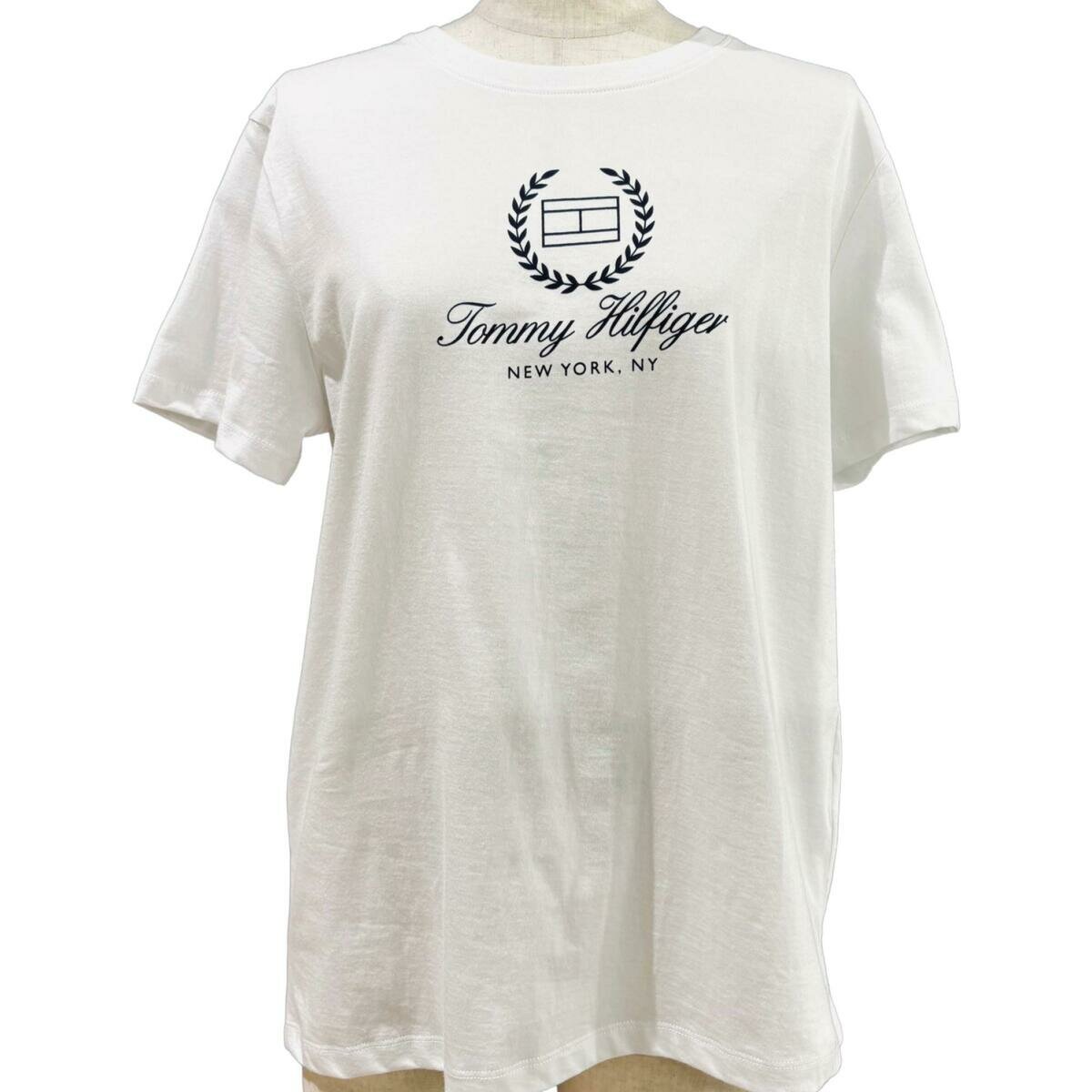 トミーヒルフィガー レディース フラッグ 半袖Tシャツ ホワイト L
