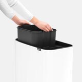 ブラバンシア Boタッチビン 11+23L   タッチ式ごみ箱 2分別(脚つき) ホワイト  313547