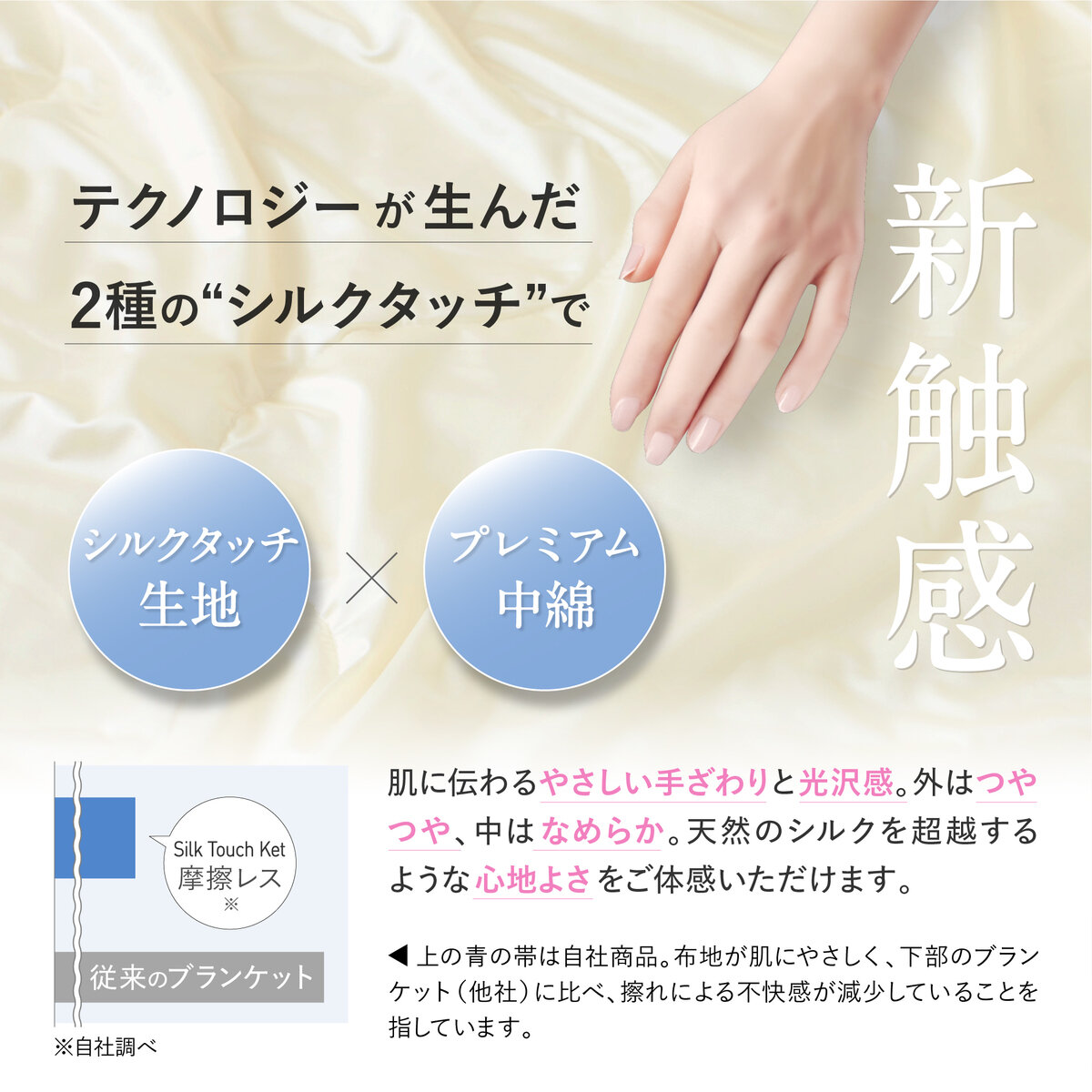 シルクタッチ コンフォーター ダブル ベージュ