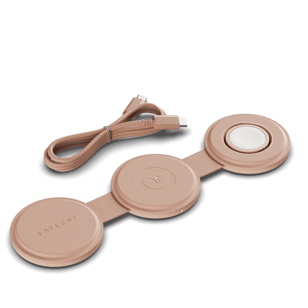 Satechi OntheGo 3-in -1 ワイヤレスチャージャー / デザートローズ Satechi OntheGo 3-in -1 ワイヤレスチャージャー / デザートローズ