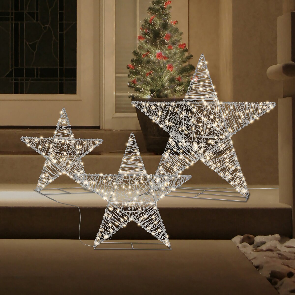 クリスマス 星のライトデコレーション 3個セット