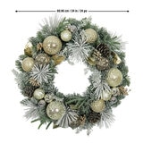 クリスマスデコレーションリース シルバー 直径61cm