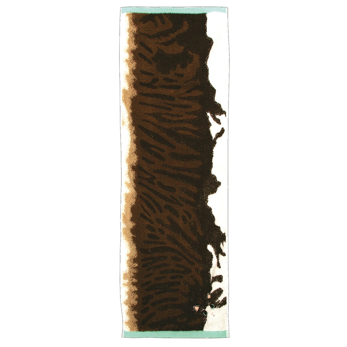 Uchinoko うちのニャンコ毛並ロングフェイスタオル 34cm x 100cm 3枚組 ハチワレ（ブラウンタビーホワイト）