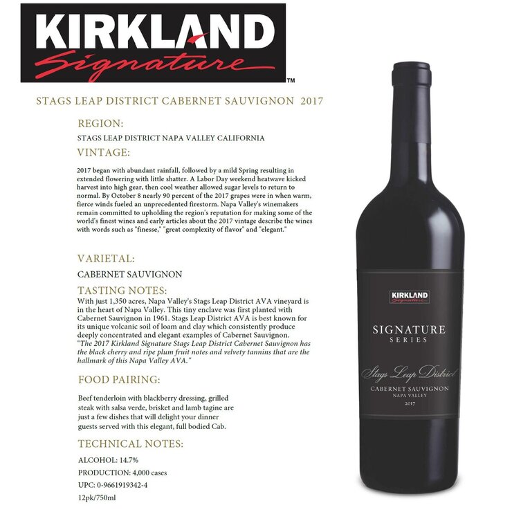 カークランドシグネチャー スタッグス リープ 750 ml USA | Costco Japan