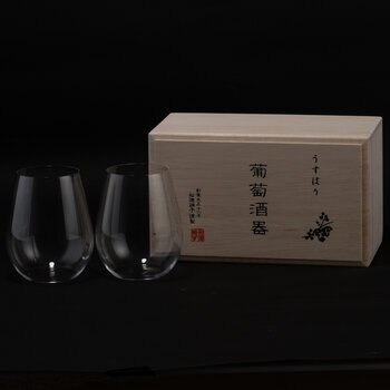 うすはりグラス ボルドー葡萄酒器 ペア 木箱入り