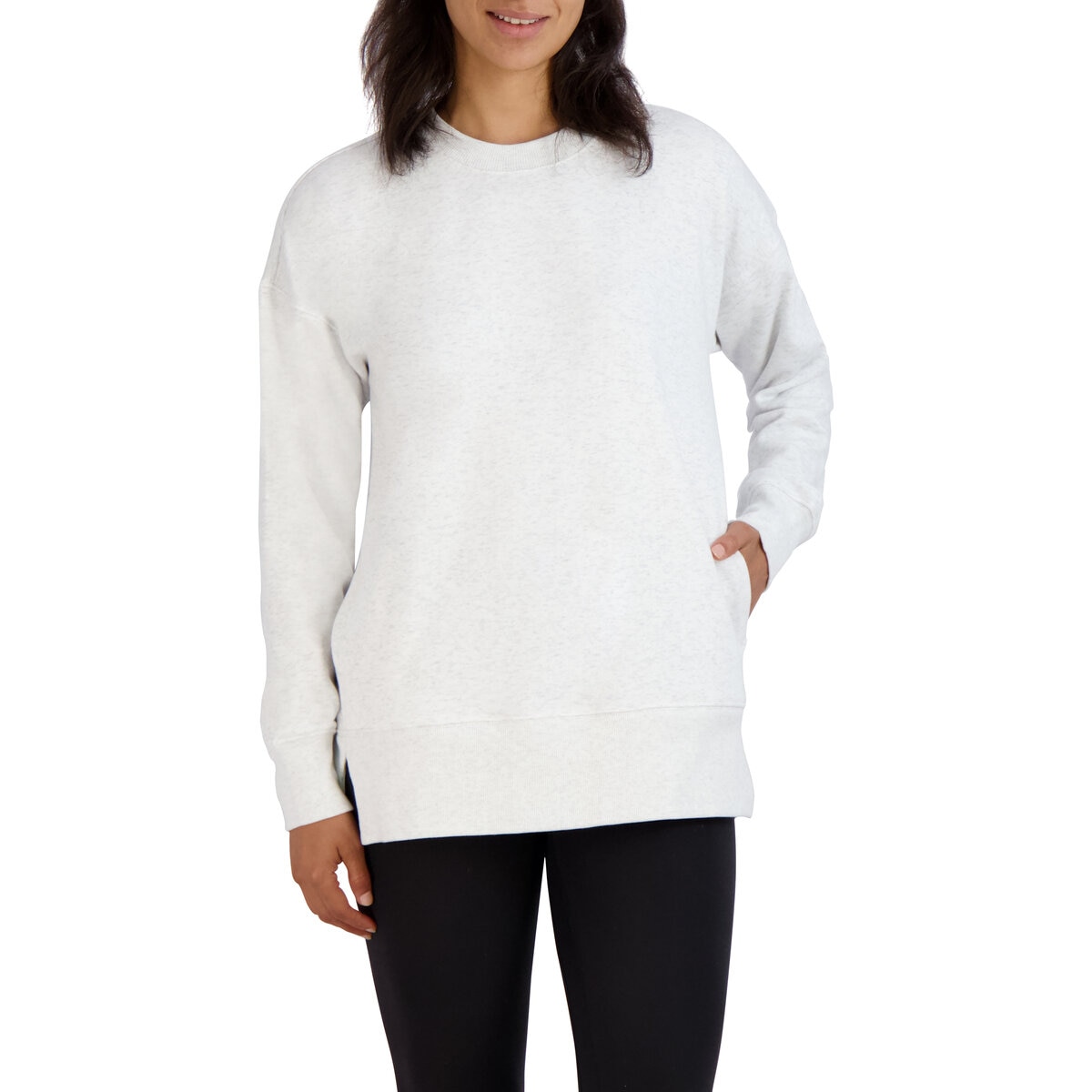 カークランドシグネチャー クルーネック スウェット ホワイトヘザー L