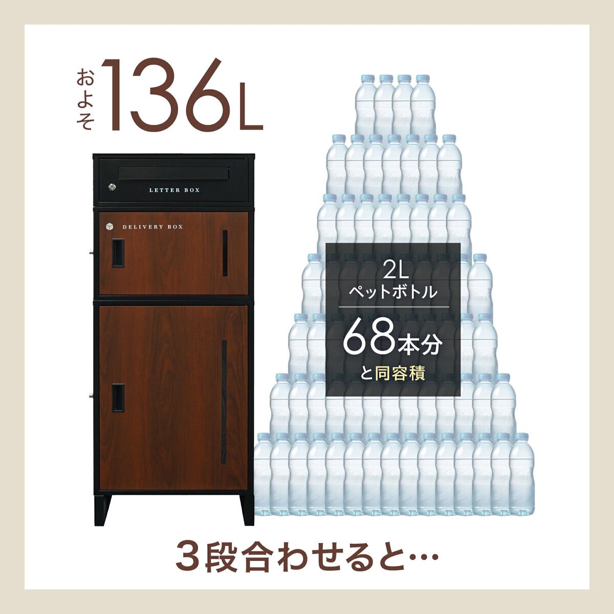 7Life 宅配ボックス グレー-ABC