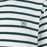 ビジット イン ニューヨーク ストライプ 半袖Tシャツ ホワイト+グリーンストライプ S
