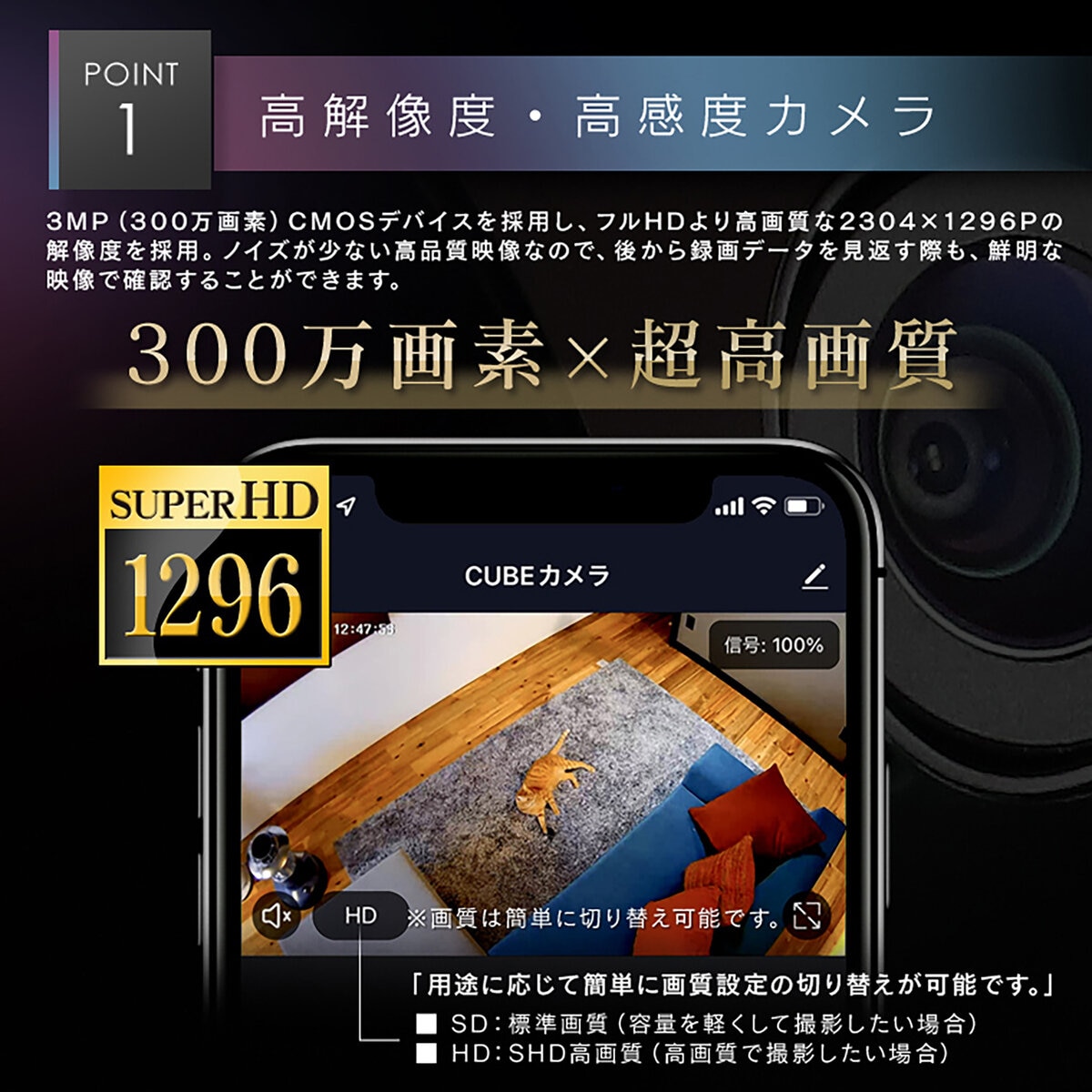 Edison Smart（エジソンスマート）見守りカメラキューブ ダクトレール変換プラグセット ブラックDWC-CUBEBK/ホワイトDWC-TT001WHT