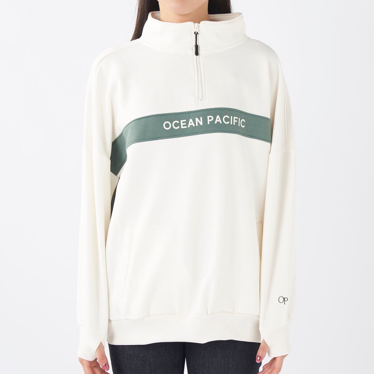 オーシャンパシフィック レディース ハーフジップ スウェットシャツ M オーシャンパシフィック レディース ハーフジップ スウェットシャツ M