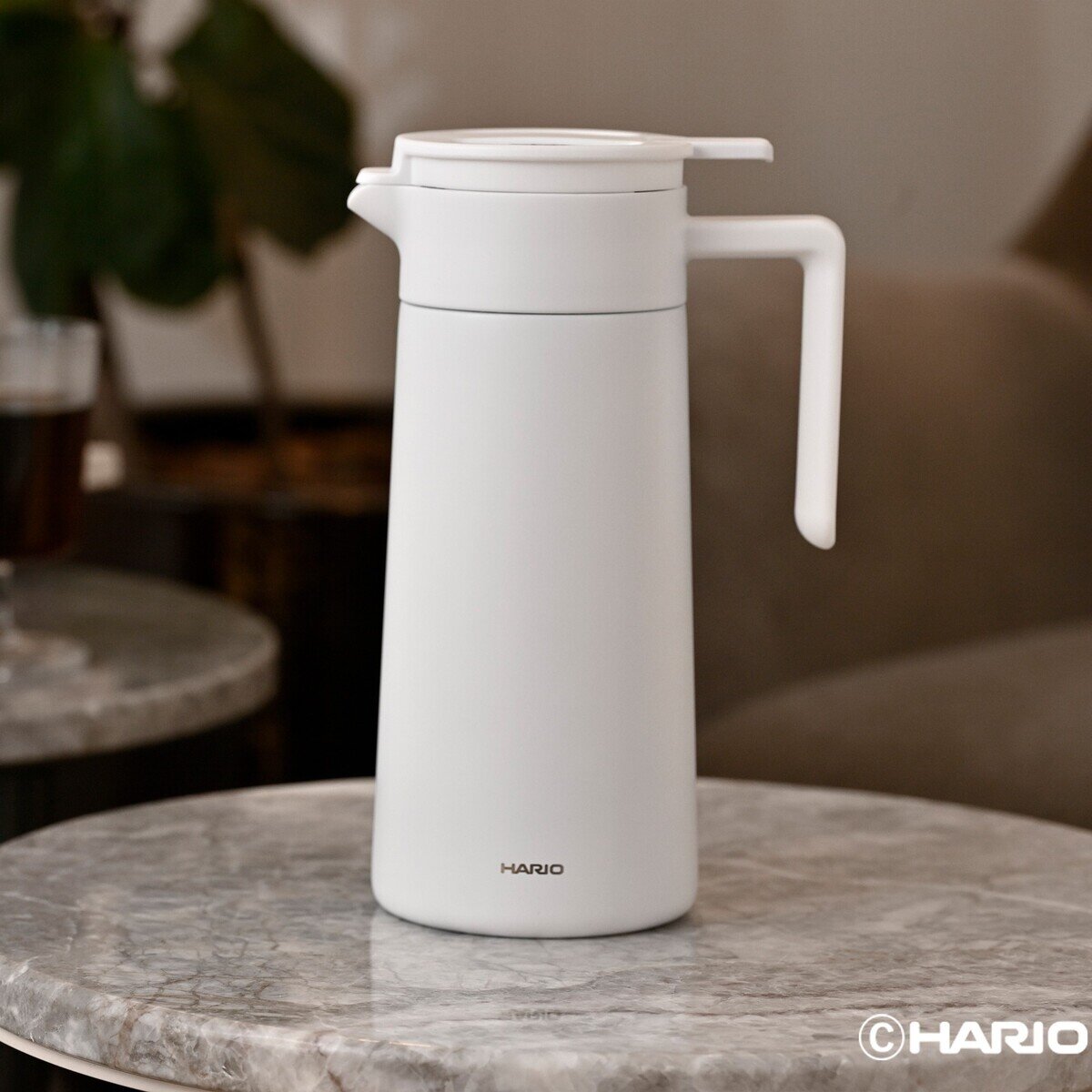 ハリオ セラミックコーティング真空保温ポット 800ml ホワイト