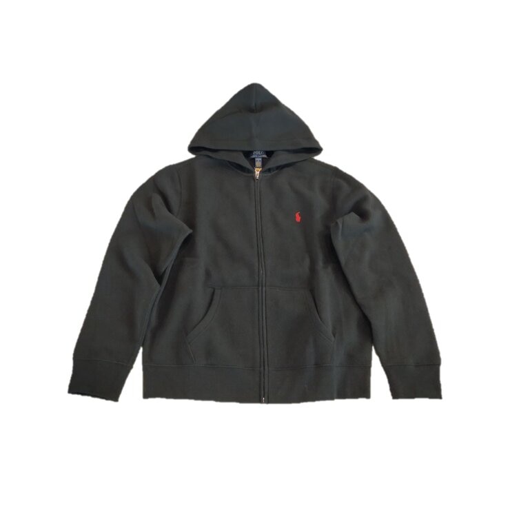 ポロ ラルフローレン ボーイズ フリース フルジップ パーカー ポロ ブラック XL