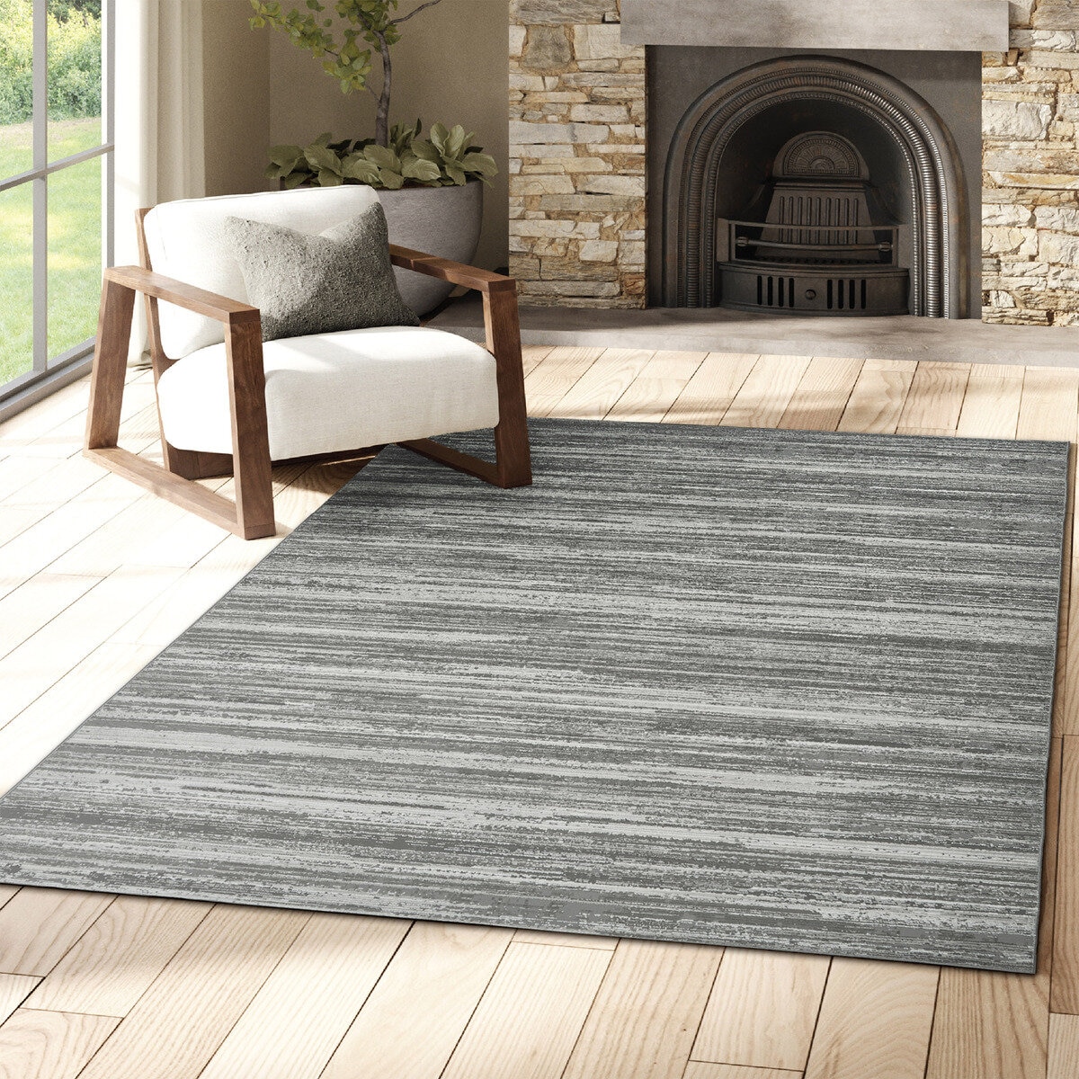 KARMA エリアラグ 198 x 274 cm グレーベージュ