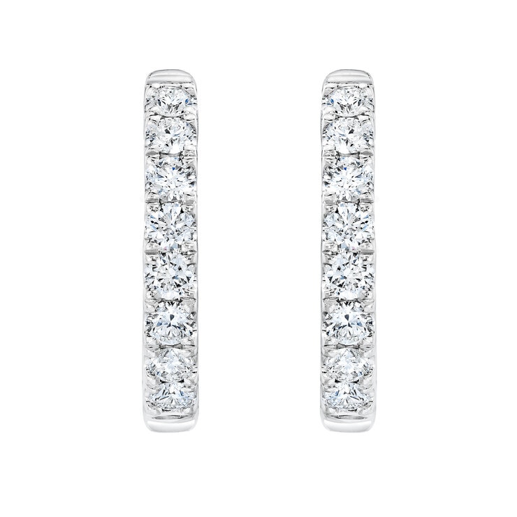 18K ホワイトゴールド 0.35カラット ダイヤモンド フープピアス