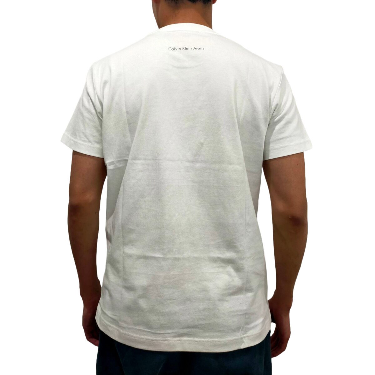 カルバンクラインジーンズ メンズ ロゴ 半袖 Tシャツ ホワイト M