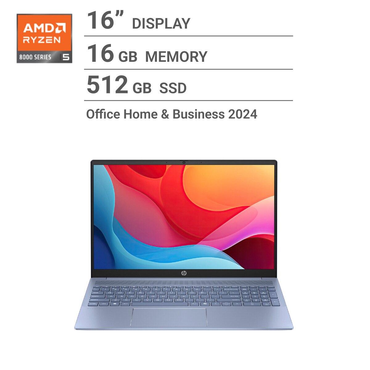 HP ノートPC/Pavilion 16/16.0インチ/AMD Ryzen 5/メモリ 16GB/SSD 512GB/スカイブルー/A1KY8PA-AABY