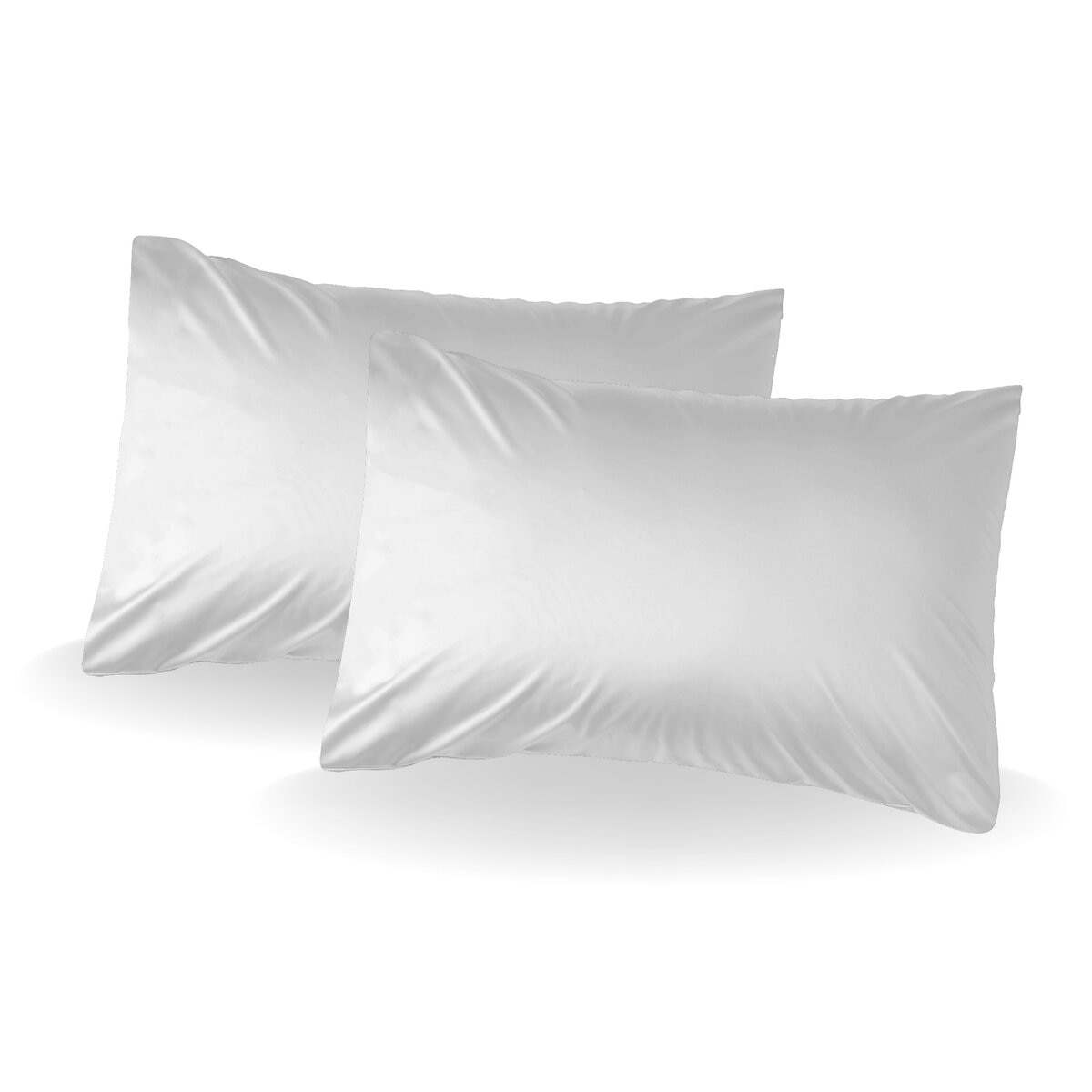 シルクタッチ ピローケース 63cm x 43cm 2枚パック ライトグレー