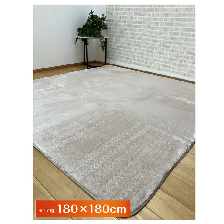 昭和西川 極厚フランネルラグ 180 x 180cm ピンクベージュ | Costco Japan